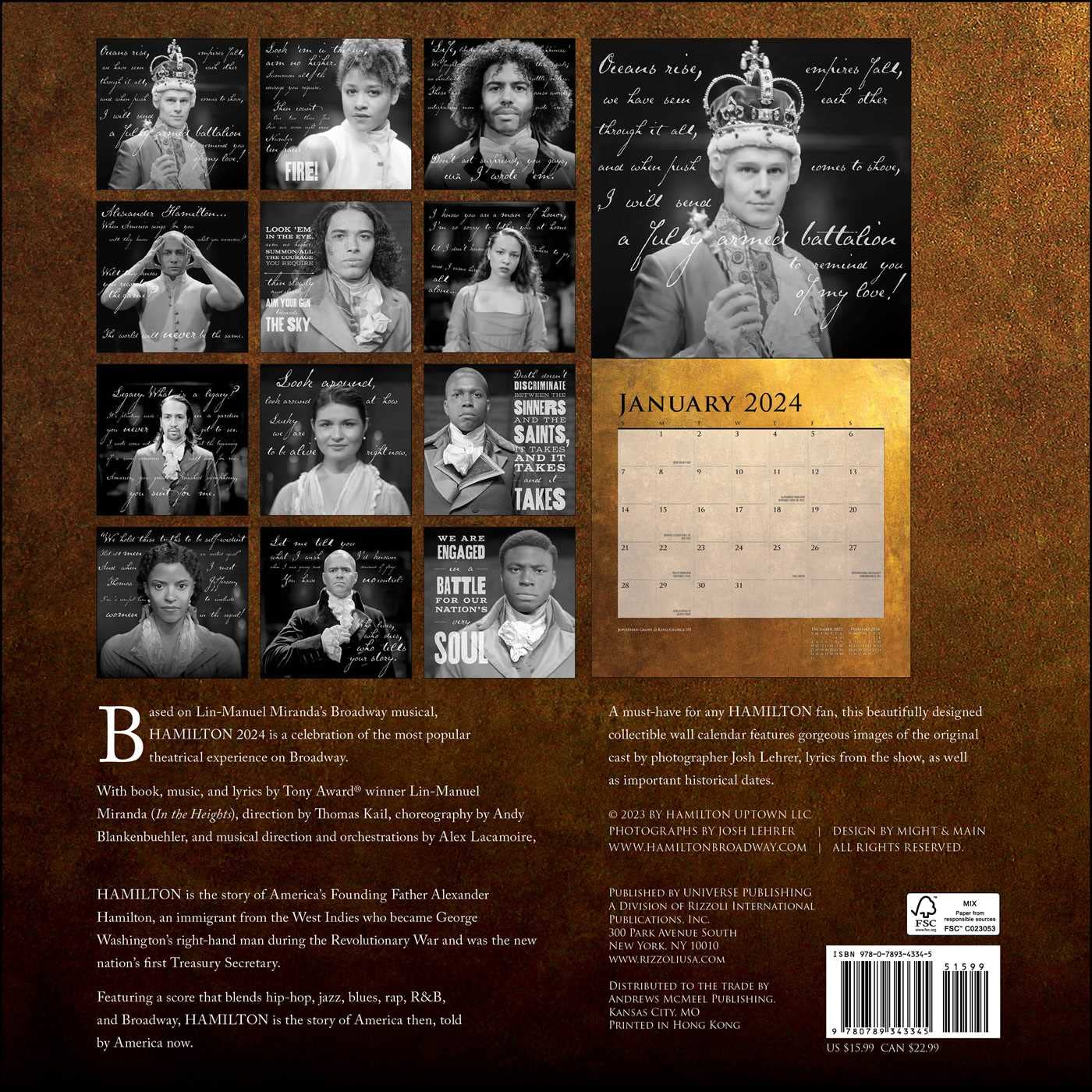 HAMILTON 2024 Wall Calendar