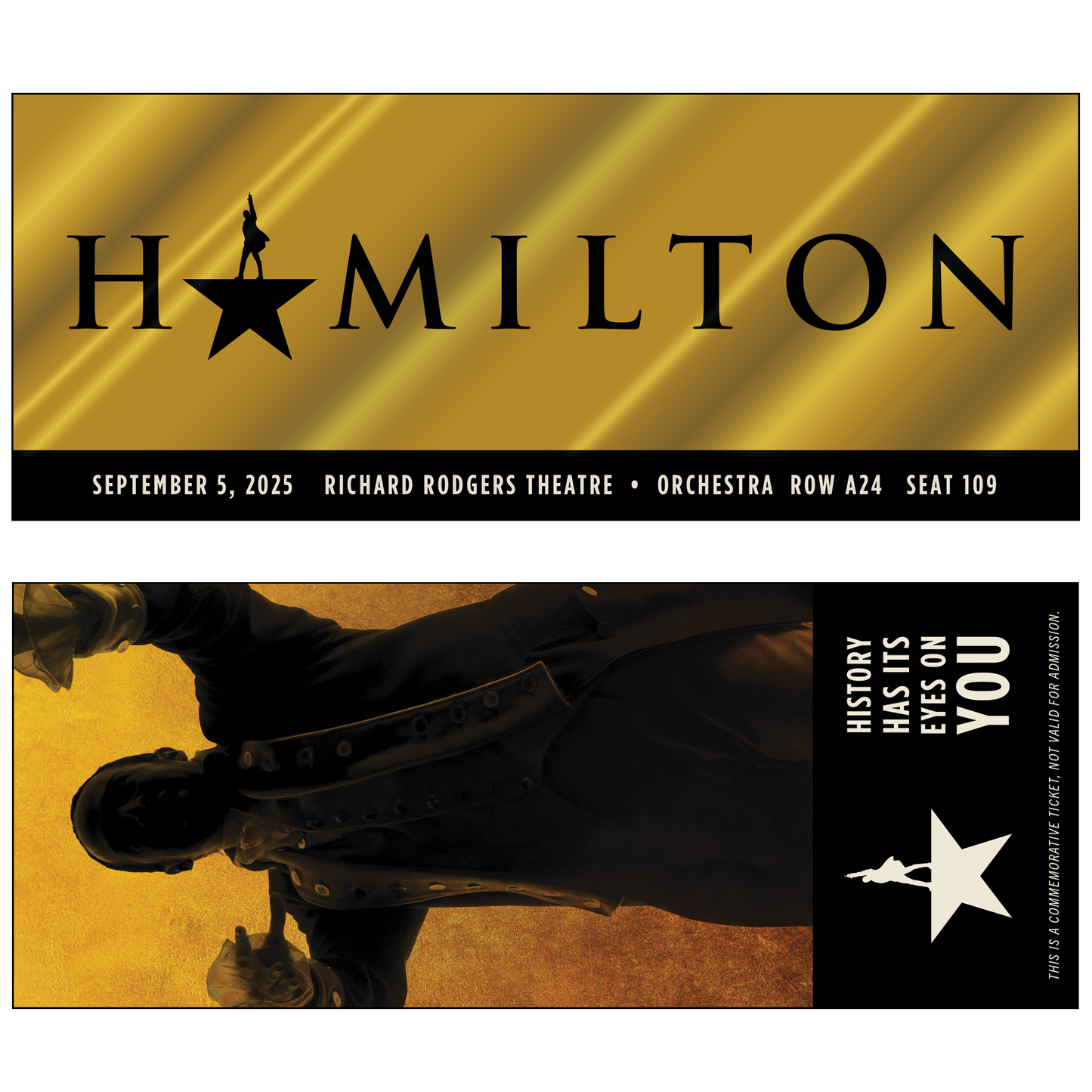 HAMILTON Custom Broadway Souvenir Ticket