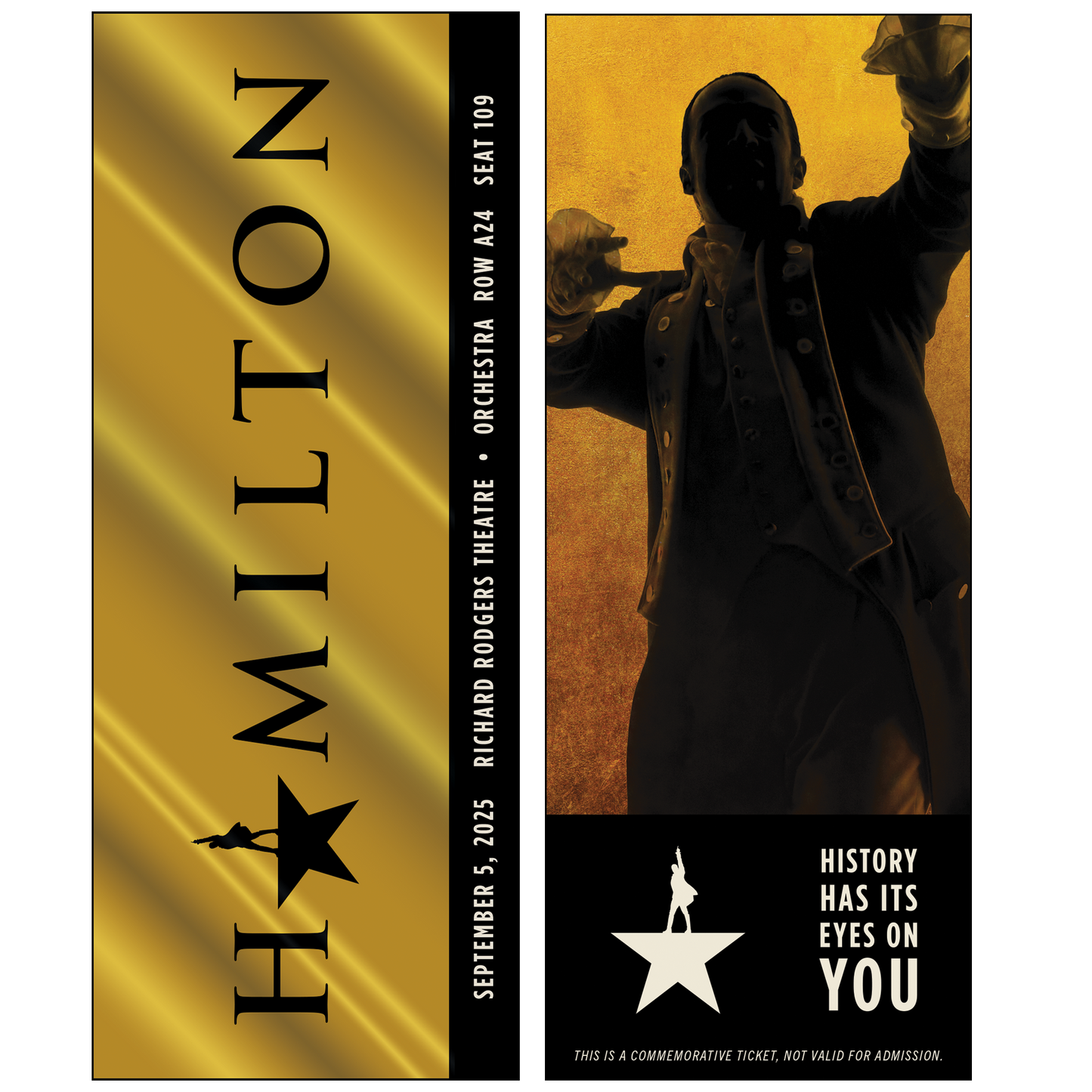 HAMILTON Custom Broadway Souvenir Ticket