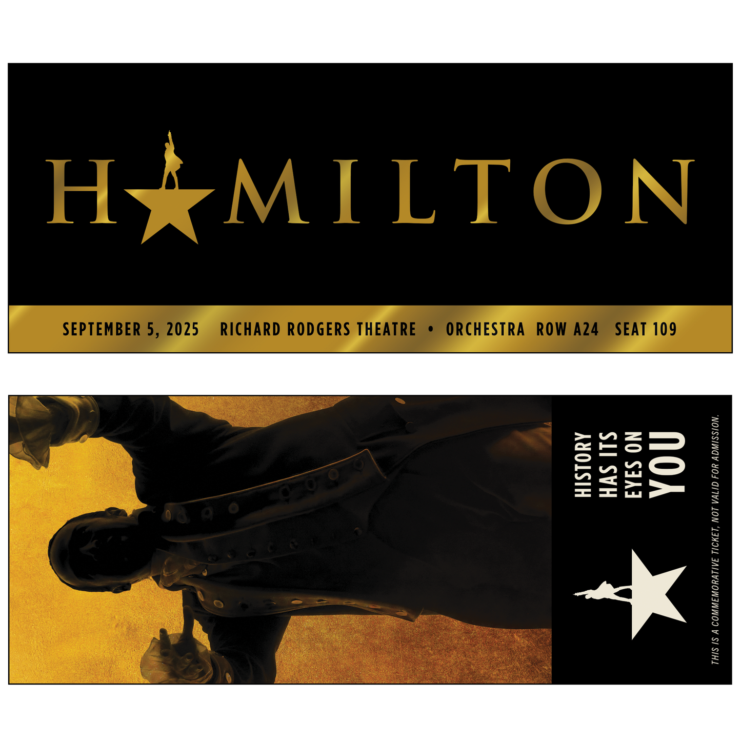 HAMILTON Custom Broadway Souvenir Ticket