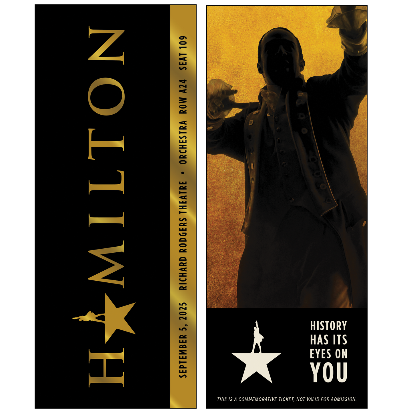HAMILTON Custom Broadway Souvenir Ticket
