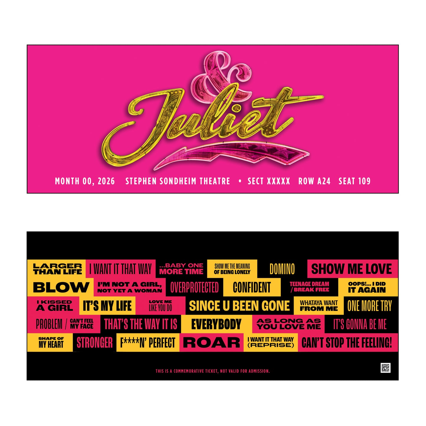& JULIET Custom Broadway Souvenir Ticket