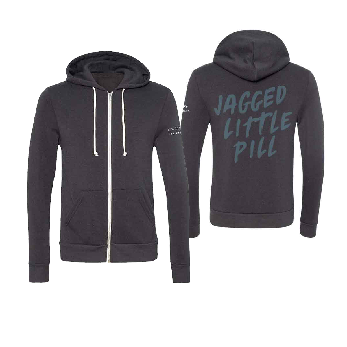 JAGGED LITTLE PILL Logo Zip Hoodie - Heather Charcoal