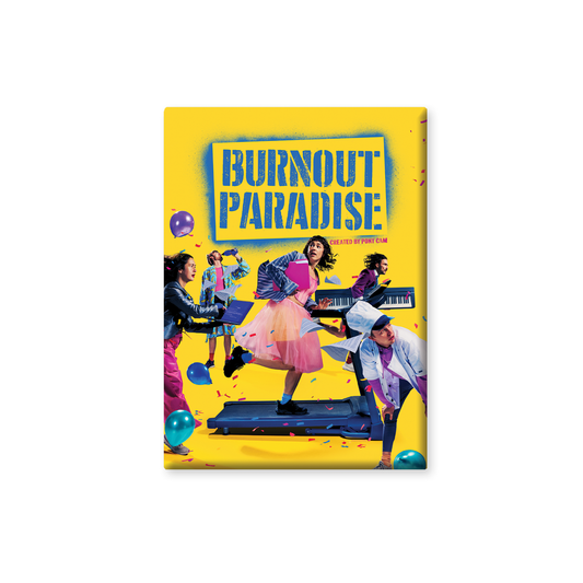 BURNOUT PARADISE Logo Button Magnet