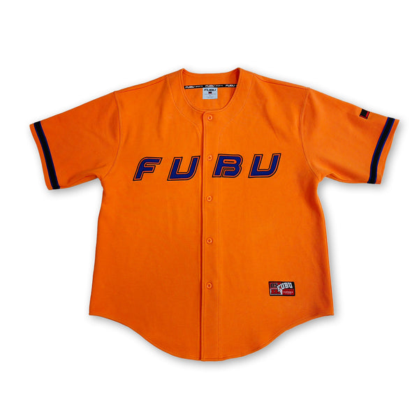 HELL'S KITCHEN X FUBU Orange Baseball Jersey Broadway Merchandise Shop by Creative Goods HELL'S KITCHEN X FUBU Orange Baseball Jersey Broadway Merchandise Shop by Creative Goods