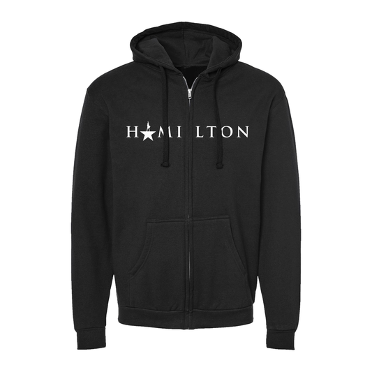 HAMILTON Logo Zip Hoodie Black