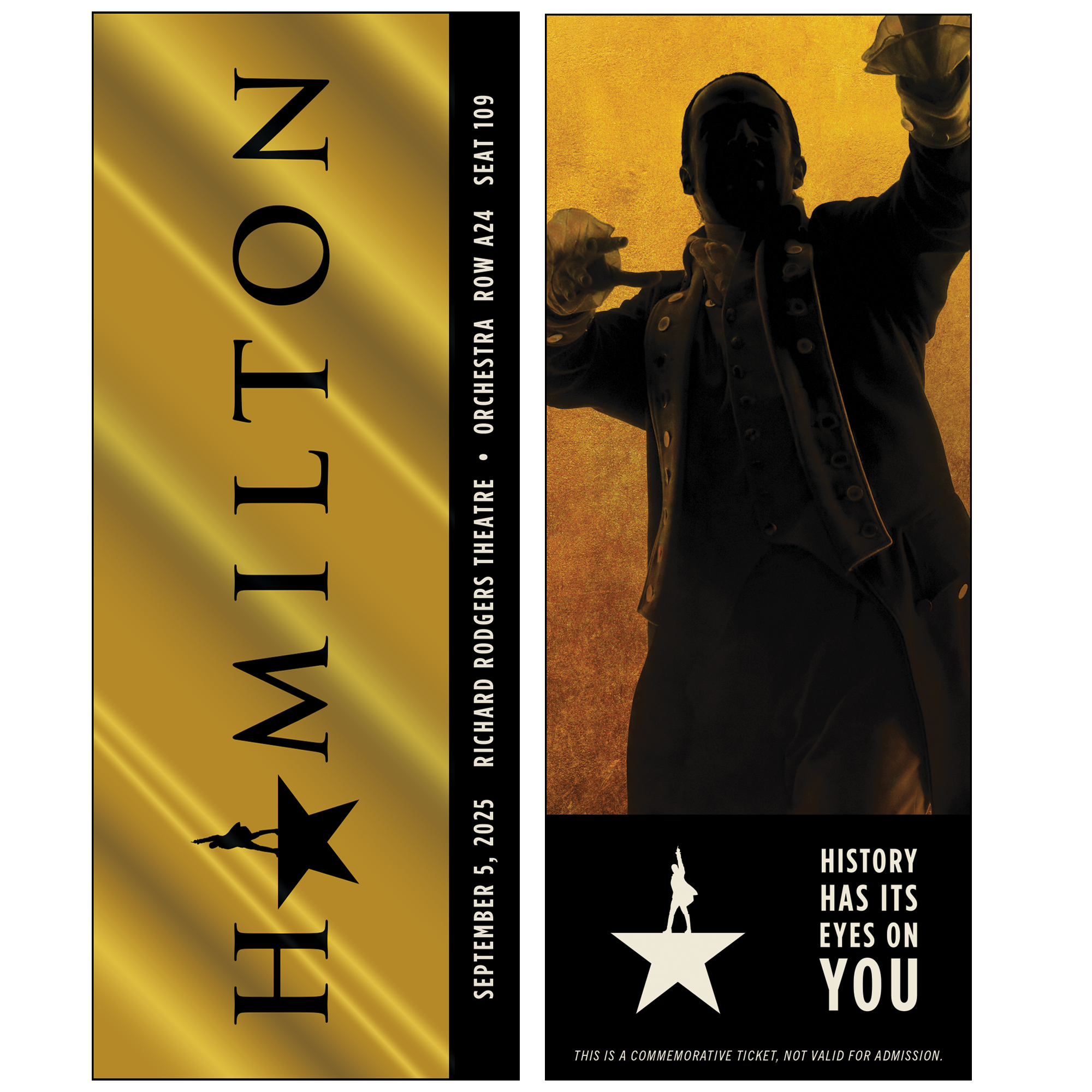 HAMILTON Custom Broadway Souvenir Ticket – Broadway Merchandise Shop by ...