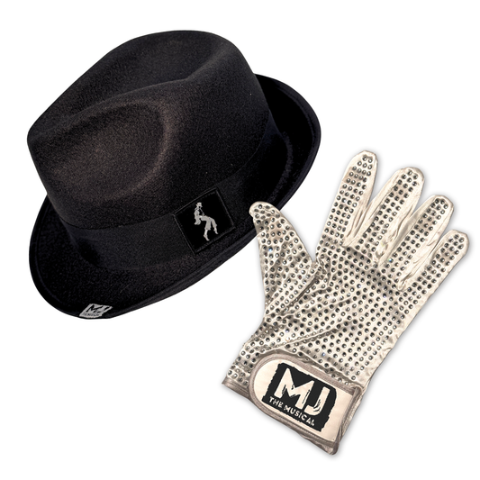 MJ THE MUSICAL Rhinestone Glove & Fedora Bundle